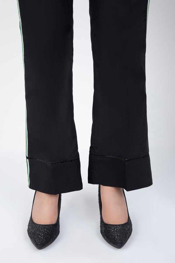 Black Cambric Boot Cut Trousers
