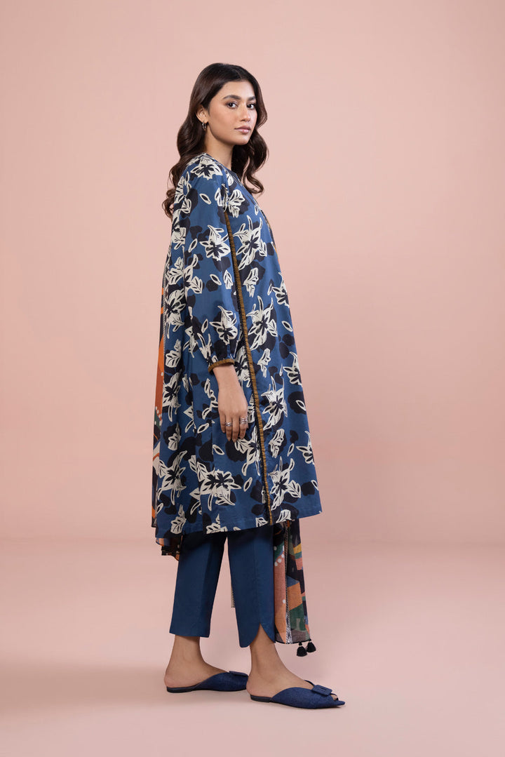 Womens Unstitched Day to Day 3 Piece - Printed Lawn Suit