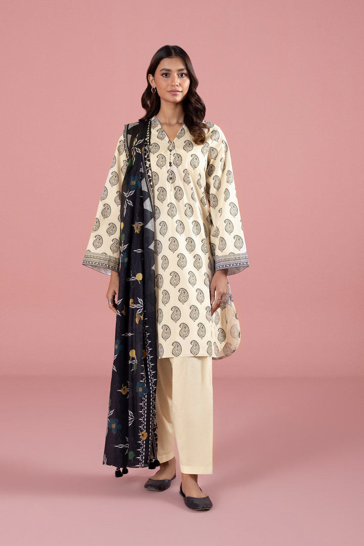 Womens Unstitched Day to Day 3 Piece - Printed Lawn Suit