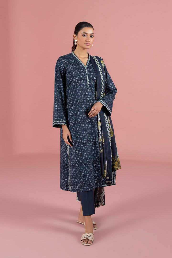 Womens Unstitched Day to Day 3 Piece - Printed Lawn Suit