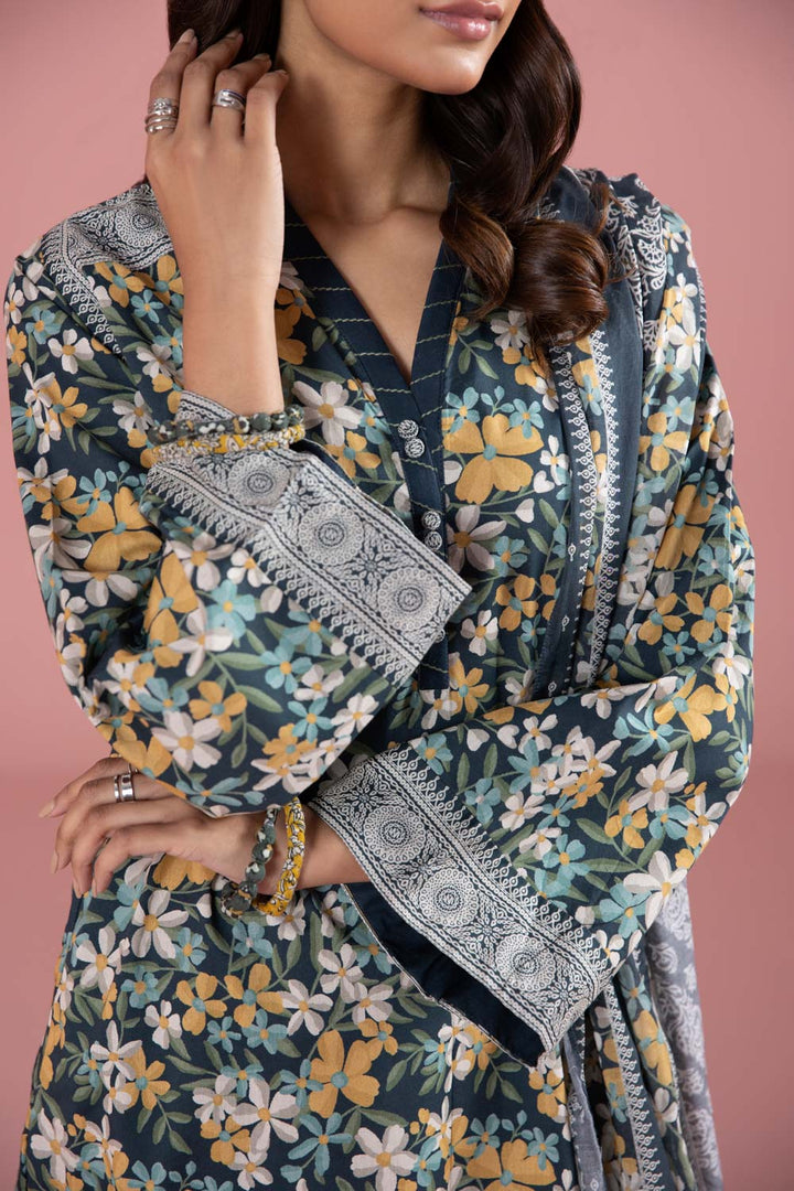 Womens Unstitched Day to Day 3 Piece - Printed Lawn Suit