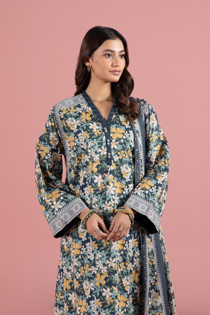 Womens Unstitched Day to Day 3 Piece - Printed Lawn Suit