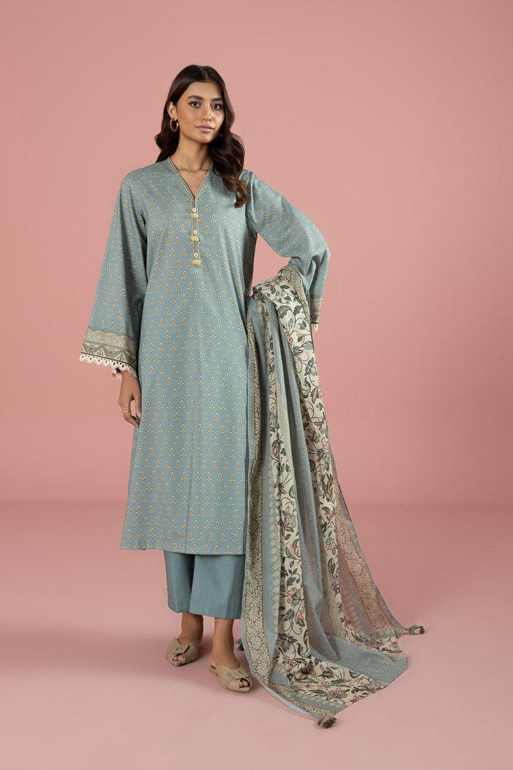 Womens Unstitched Day to Day 3 Piece - Printed Lawn Suit