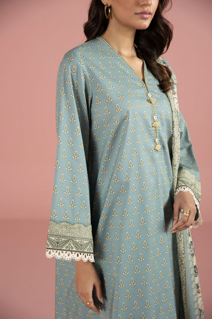 Womens Unstitched Day to Day 3 Piece - Printed Lawn Suit