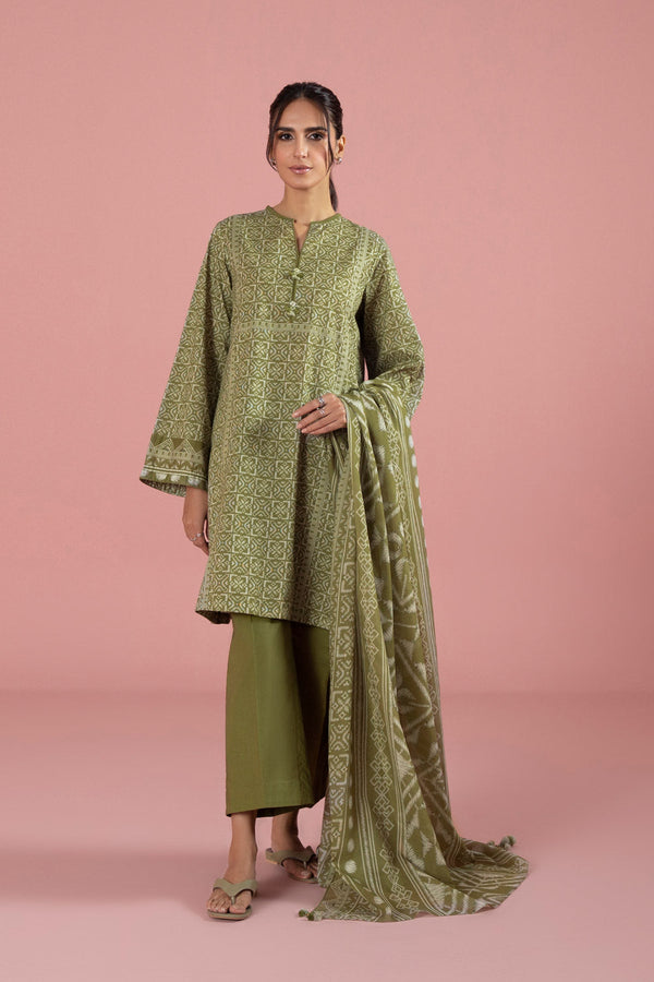 Womens Unstitched Day to Day 3 Piece - Printed Lawn Suit