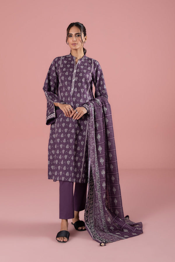 Womens Unstitched Day to Day 3 Piece - Printed Lawn Suit