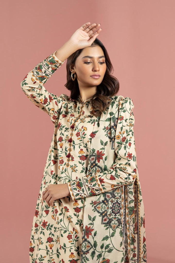 Womens Unstitched Day to Day 3 Piece - Printed Lawn Suit